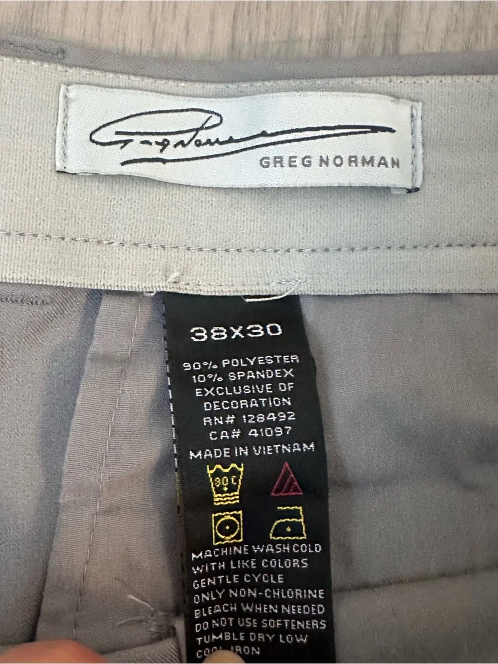 Greg Norman Golf Pants Mens 38x30 gray Performance Flex Chino Lightweight
